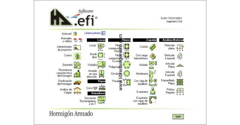 HA-efi Software para el Cálculo de Estructuras de Hormigón Armado