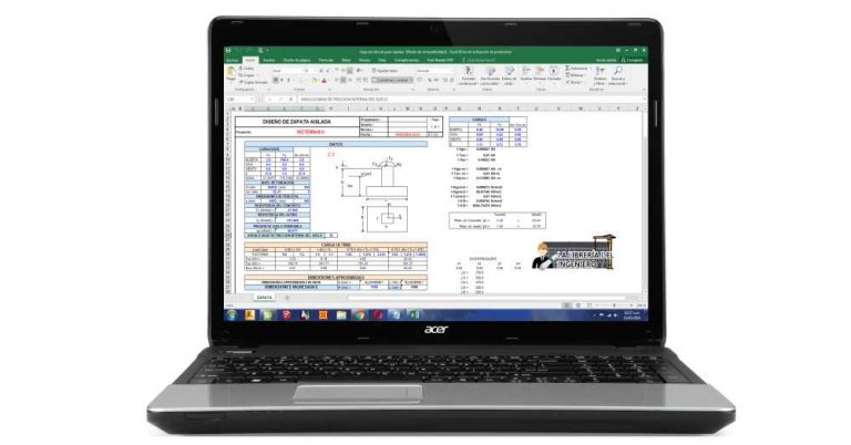 zapatas aisladas plantilla excel