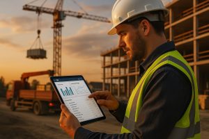 Ingeniero usando software