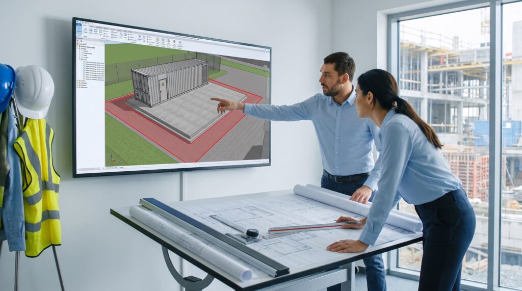 Diseño de cimentación y layout para sistemas BESS en plantas industriales
