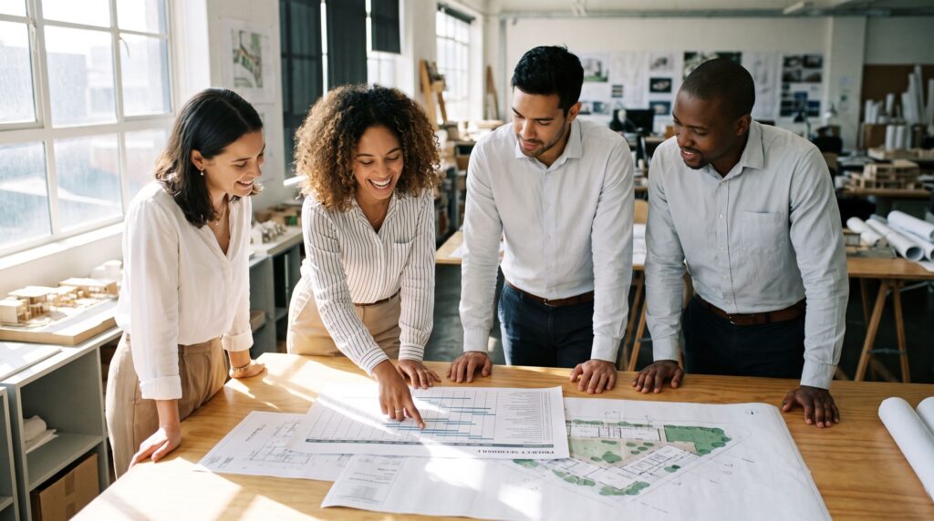Equipos de arquitectura e ingeniería adaptando turnos a la nueva jornada laboral