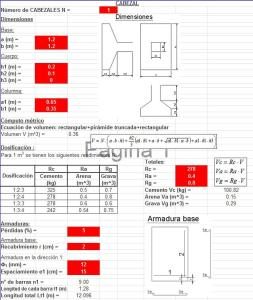 Calculo de las cantidades de un elemento de hormigon armado