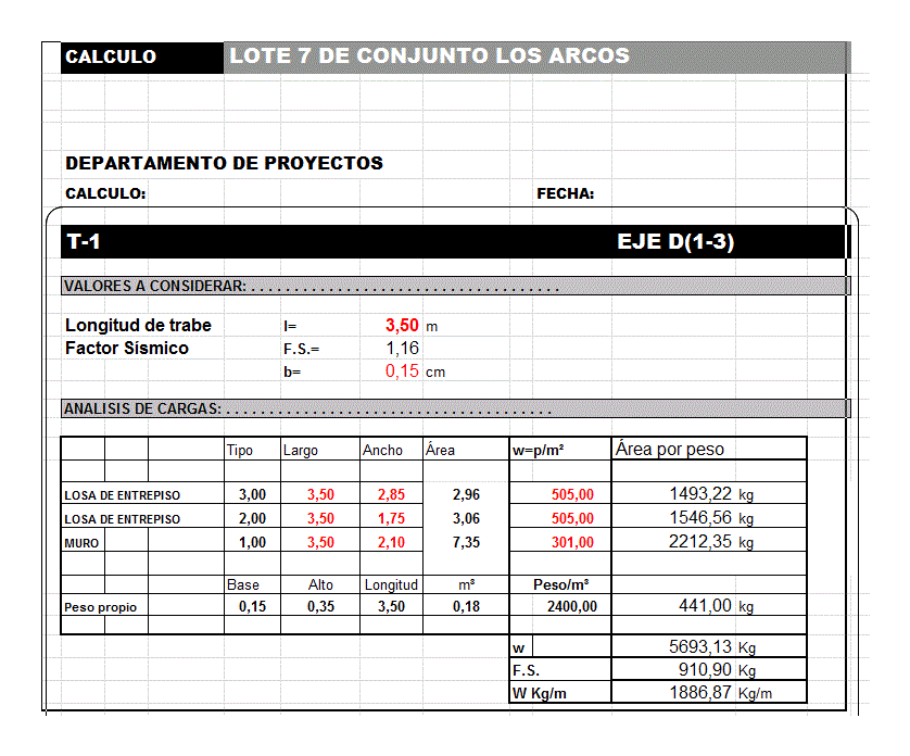 Calculo de trabe