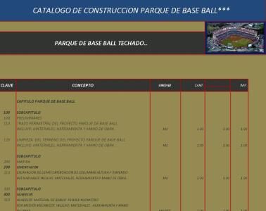 Catalogo constructivo parque de base ball